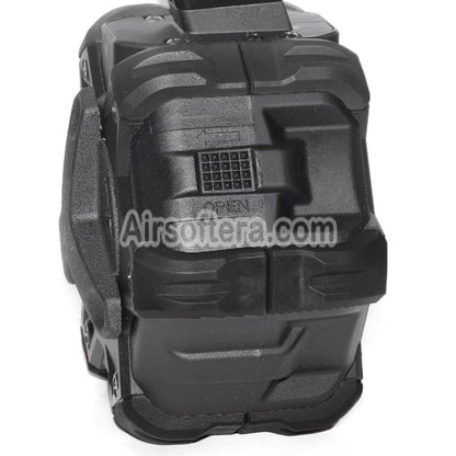 Armorer Works AW カスタム 350rd ガスアダプティブドラムマガジン WE AP APACHE MP5 シリーズ GBB ライフル用 ブラック/グリーン