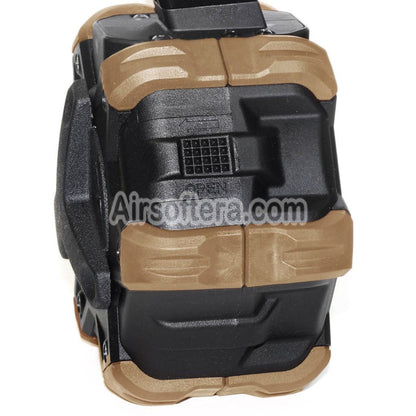 Armorer Works AW カスタム 350rd ガスアダプティブドラムマガジン WE AP APACHE MP5 シリーズ GBB ライフル用 ブラック/グリーン