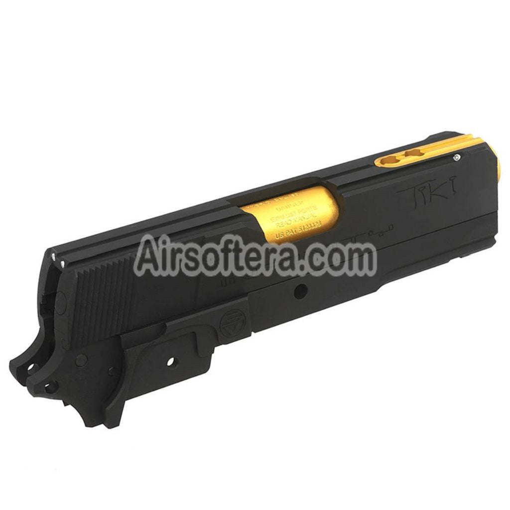 Bomber Airsoft CNC Aluminum SVI Infinity Tiki Style Barrel Slide Middle Frame Kit Set Shiny For Tokyo Marui Hi-Capa 5.1 Series GBB Pistols - AirsoftEra
