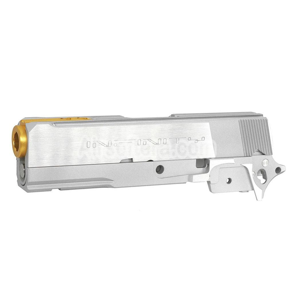 Bomber Airsoft CNC Aluminum SVI Infinity Tiki Style Barrel Slide Middle Frame Kit Set Shiny For Tokyo Marui Hi-Capa 5.1 Series GBB Pistols - AirsoftEra
