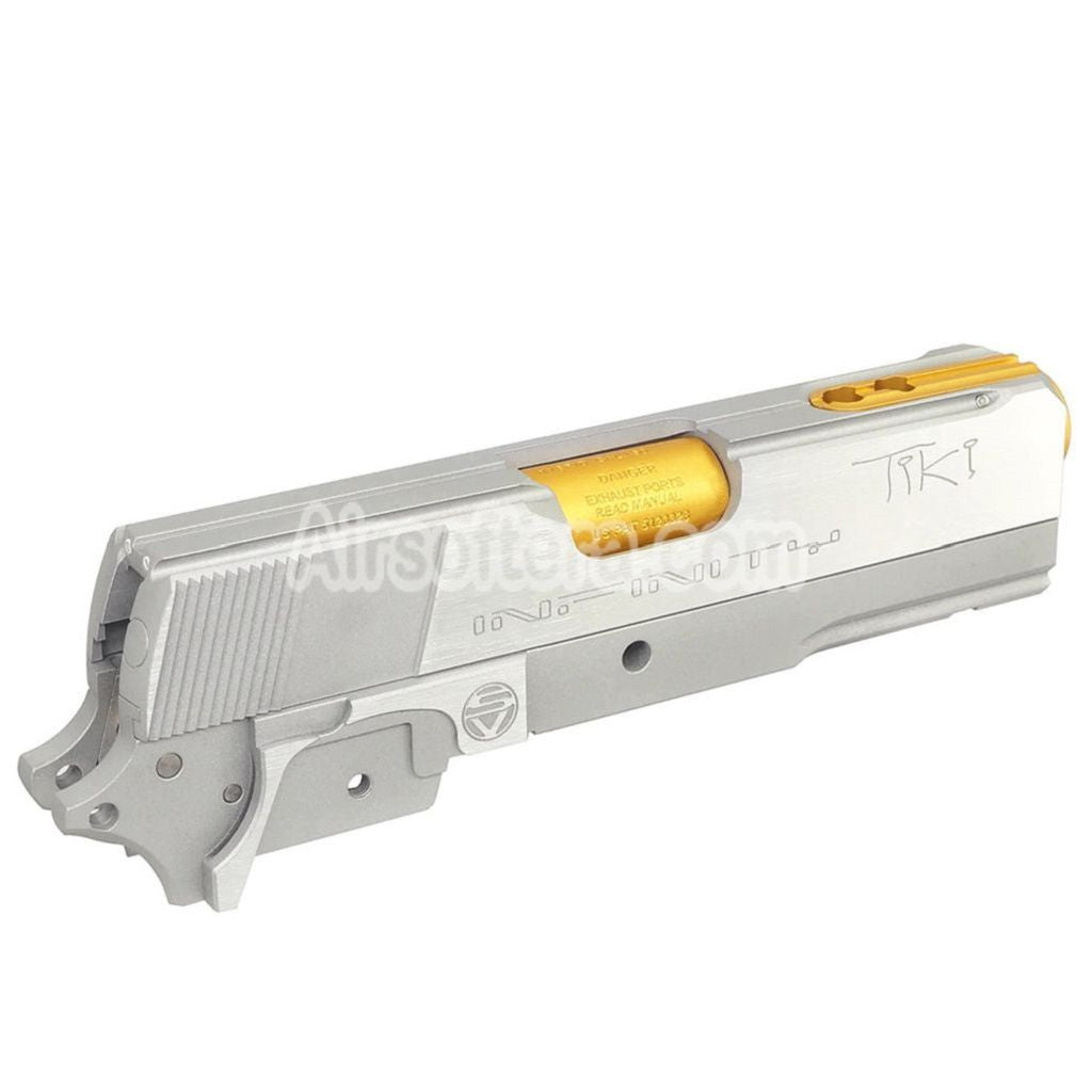Bomber Airsoft CNC Aluminum SVI Infinity Tiki Style Barrel Slide Middle Frame Kit Set Shiny For Tokyo Marui Hi-Capa 5.1 Series GBB Pistols - AirsoftEra