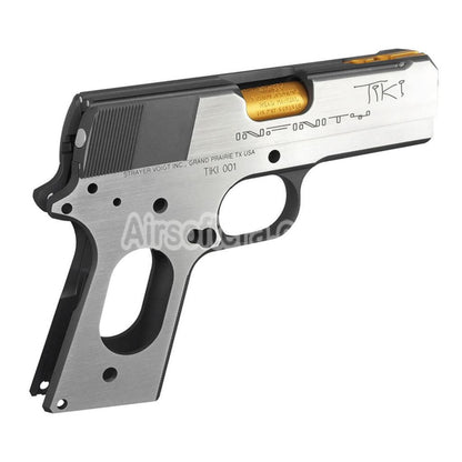 Bomber Airsoft CNC Aluminum SVI Infinity Tiki Style Barrel Slide Frame Kit Set For Tokyo Marui V10 Series GBB Pistols Silver - AirsoftEra