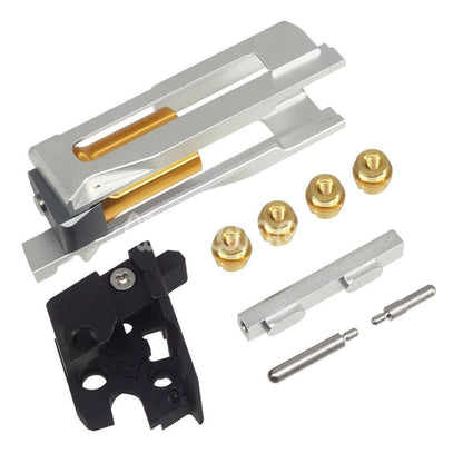 Bomber Airsoft CNC Aluminum SVI Infinity Tiki Style Barrel Slide Frame Kit Set For Tokyo Marui V10 Series GBB Pistols Silver - AirsoftEra