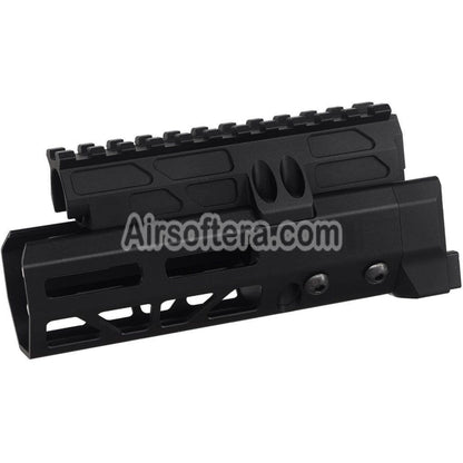 5KU 6.1 Inches MMS Style M-Lok Handguard Rail System For CYMA D-BOYS AKS-74U Series AEG Rifles Airsoft Black
