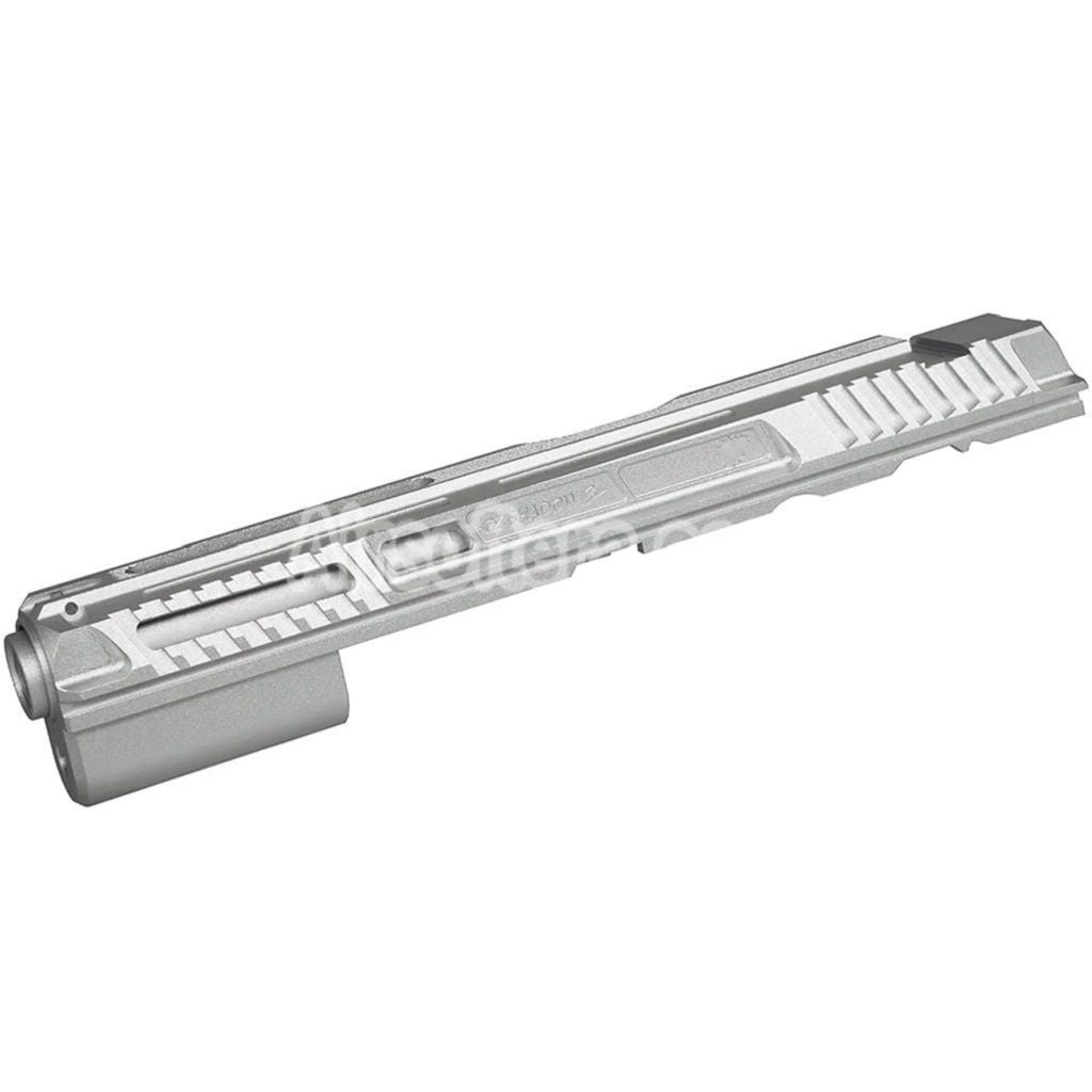 5KU CNC Aluminum Milling Slide & Barrel Kit Set Type-2 For KJ Works ASG CZ Shadow 2 Series GBB Pistols Airsoft Silver - AirsoftEra