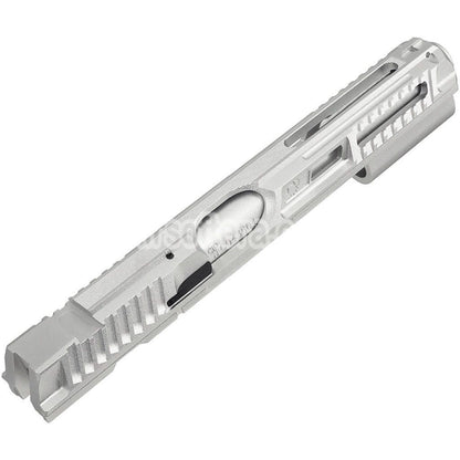 5KU CNC Aluminum Milling Slide & Barrel Kit Set Type-2 For KJ Works ASG CZ Shadow 2 Series GBB Pistols Airsoft Silver - AirsoftEra