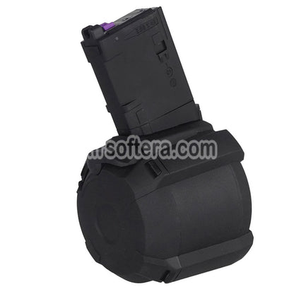 CYMA 500rd Electric Sound Control Winding Gas Drum Magazine Suitable For CYMA CGS Tokyo Marui M4 Series MWS GBB Rifles Airsoft Black - AirsoftEra