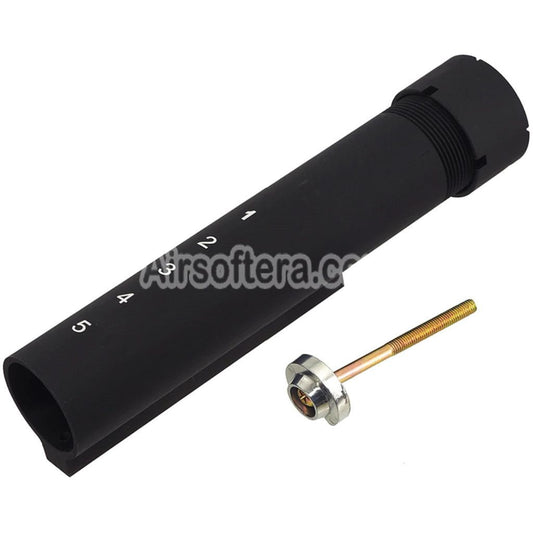 E&C 5-Position Short Type Stock Buffer Tube Suitable For E&C HK417 Stock Pipe AEG Rifles Airsoft Black