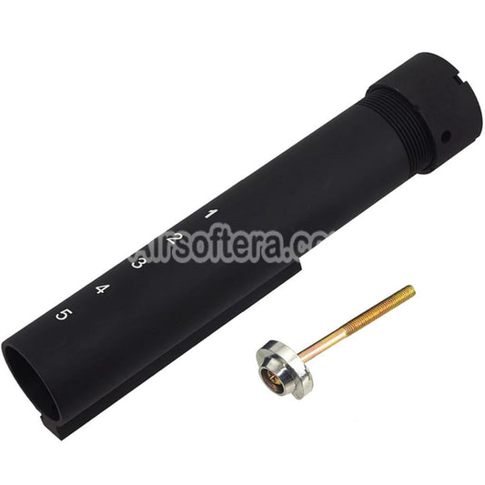E&C 5-Position Stock Buffer Tube Suitable For E&C HK417 G28 Stock Pipe AEG Rifles Airsoft Black