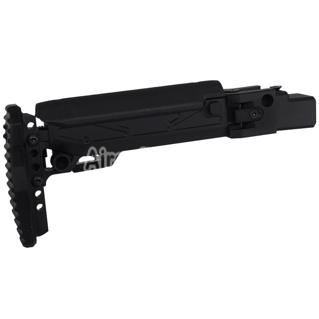 5KU KPYK Telescopic Folding Stock with Cheek Riser for GHK AKM V3 Series GBB Rifles Black - AirsoftEra