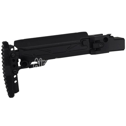 5KU KPYK Telescopic Folding Stock with Cheek Riser for GHK AKM V3 Series GBB Rifles Black - AirsoftEra