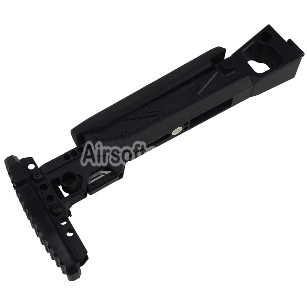 5KU KPYK Telescopic Folding Stock with Cheek Riser for GHK AKM V3 Series GBB Rifles Black - AirsoftEra
