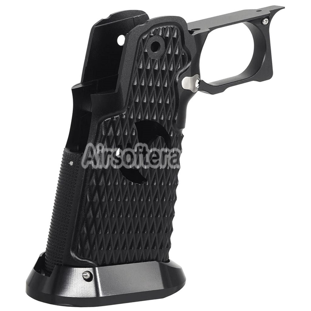5KU CNC Aluminum Grip Type-9 For Tokyo Marui Hi-Capa 5.1 4.3 Series GBB Pistols Airsoft Black - AirsoftEra