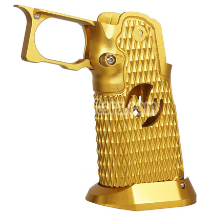 5KU CNC Aluminum Grip Type-9 For Tokyo Marui Hi-Capa 5.1 4.3 Series GBB Pistols Airsoft Gold - AirsoftEra