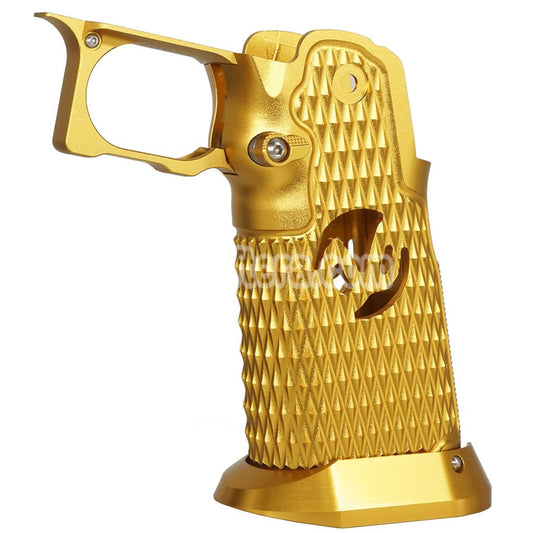 5KU CNC Aluminum Grip Type-9 For Tokyo Marui Hi-Capa 5.1 4.3 Series GBB Pistols Airsoft Gold - AirsoftEra