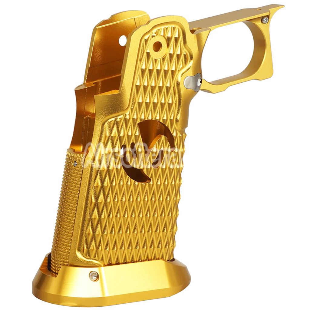5KU CNC Aluminum Grip Type-9 For Tokyo Marui Hi-Capa 5.1 4.3 Series GBB Pistols Airsoft Gold - AirsoftEra