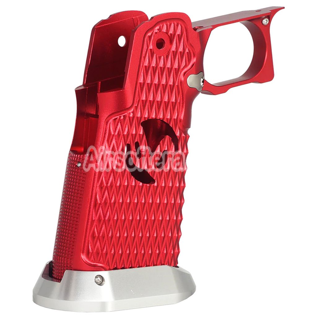 5KU CNC Aluminum Grip Type-9 For Tokyo Marui Hi-Capa 5.1 4.3 Series GBB Pistols Airsoft Red - AirsoftEra