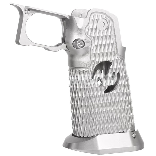 5KU CNC Aluminum Grip Type-9 For Tokyo Marui Hi-Capa 5.1 4.3 Series GBB Pistols Airsoft Silver - AirsoftEra