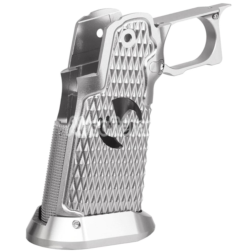 5KU CNC Aluminum Grip Type-9 For Tokyo Marui Hi-Capa 5.1 4.3 Series GBB Pistols Airsoft Silver - AirsoftEra