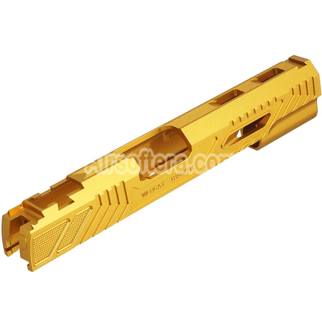 5KU CNC Aluminum Limcat WildCat Slide For Tokyo Marui Hi Capa M1911 Series GBB Pistols Airsoft Gold - AirsoftEra