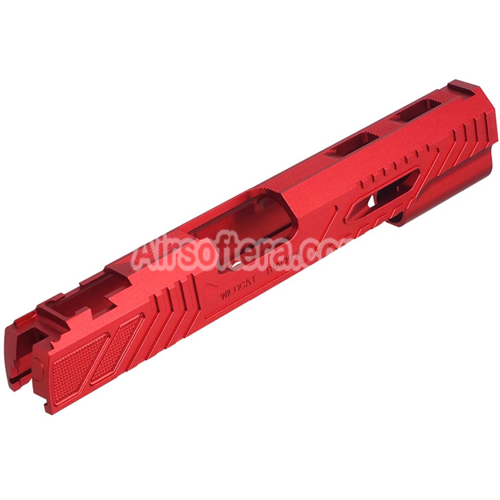 5KU CNC Aluminum Limcat WildCat Slide For Tokyo Marui Hi Capa M1911 Series GBB Pistols Airsoft Red - AirsoftEra