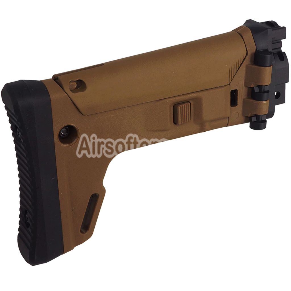 5KU ACR Style 7-Positions Side Folding Retractable Stock For Archwick B&T APC9-K Series GBB SMG Rifles Airsoft Tan - AirsoftEra