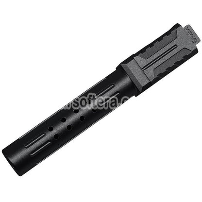 5KU CNC Aluminum BRA Style Ported Outer Barrel For Umarex / VFC G19 Gen.3 Series GBB Pistols Airsoft Black - AirsoftEra