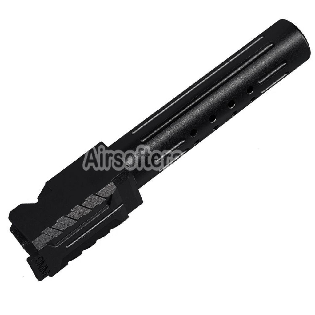5KU CNC Aluminum BRA Style Ported Outer Barrel For Umarex / VFC G19 Gen.3 Series GBB Pistols Airsoft Black - AirsoftEra