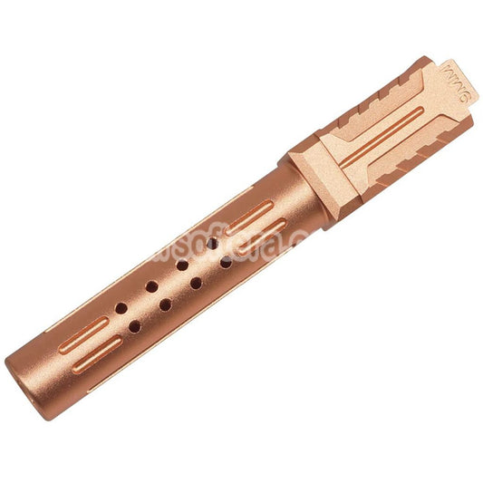5KU CNC Aluminum BRA Style Ported Outer Barrel For Umarex / VFC G19 Gen.3 Series GBB Pistols Airsoft Gold - AirsoftEra