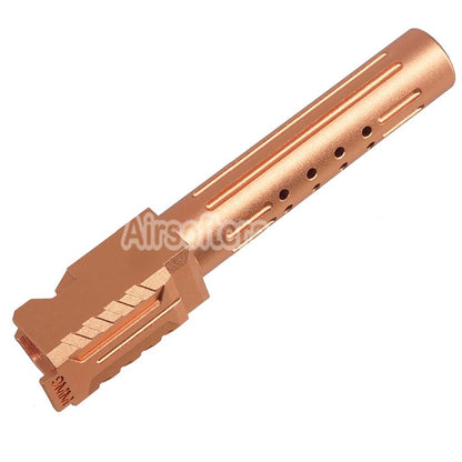 5KU CNC Aluminum BRA Style Ported Outer Barrel For Umarex / VFC G19 Gen.3 Series GBB Pistols Airsoft Gold - AirsoftEra