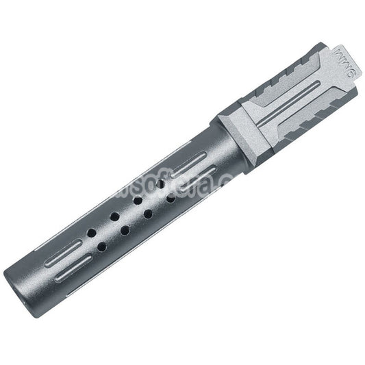 5KU CNC Aluminum BRA Style Ported Outer Barrel For Umarex / VFC G19 Gen.3 Series GBB Pistols Airsoft Titanium Grey