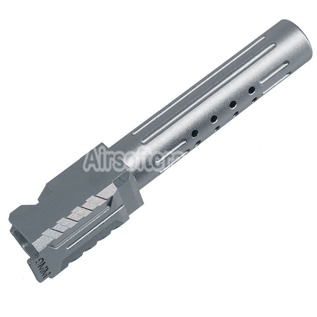 5KU CNC Aluminum BRA Style Ported Outer Barrel For Umarex / VFC G19 Gen.3 Series GBB Pistols Airsoft Titanium Grey