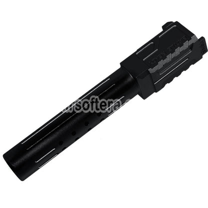 5KU CNC Aluminum BRA Style Ported Outer Barrel For Tokyo Marui G19 Gen.3 Series GBB Pistols Airsoft Black