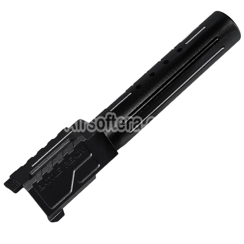 5KU CNC Aluminum BRA Style Ported Outer Barrel For Tokyo Marui G19 Gen.3 Series GBB Pistols Airsoft Black