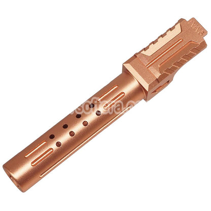 5KU CNC Aluminum BRA Style Ported Outer Barrel For Tokyo Marui G19 Gen.3 Series GBB Pistols Airsoft Gold