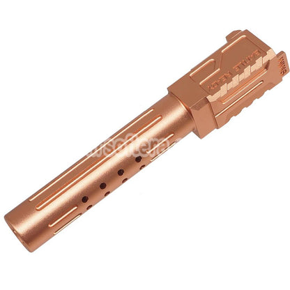 5KU CNC Aluminum BRA Style Ported Outer Barrel For Tokyo Marui G19 Gen.3 Series GBB Pistols Airsoft Gold