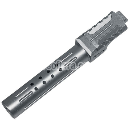 5KU CNC Aluminum BRA Style Ported Outer Barrel For Tokyo Marui G19 Gen.3 Series GBB Pistols Airsoft Titanium Grey