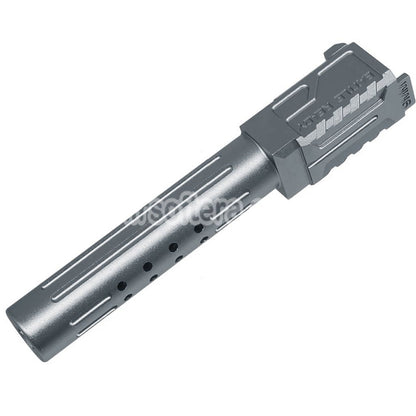 5KU CNC Aluminum BRA Style Ported Outer Barrel For Tokyo Marui G19 Gen.3 Series GBB Pistols Airsoft Titanium Grey