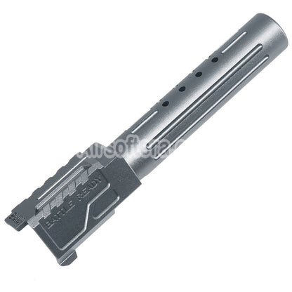 5KU CNC Aluminum BRA Style Ported Outer Barrel For Tokyo Marui G19 Gen.3 Series GBB Pistols Airsoft Titanium Grey