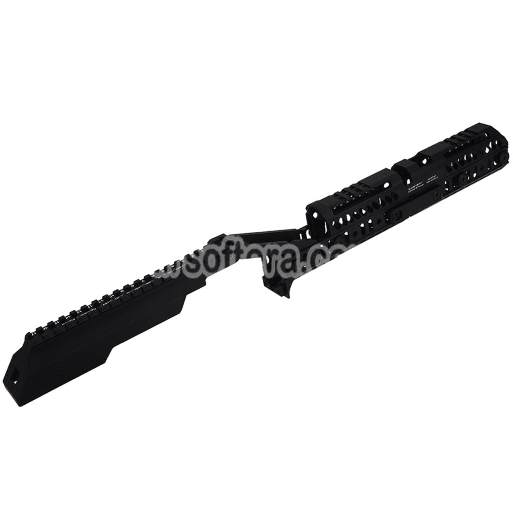 5KU SPORT-4 Style Handguard Rail System B33 Railed Dust Cover Set For Tokyo Marui AKM Series GBB Rifles Airsoft Black