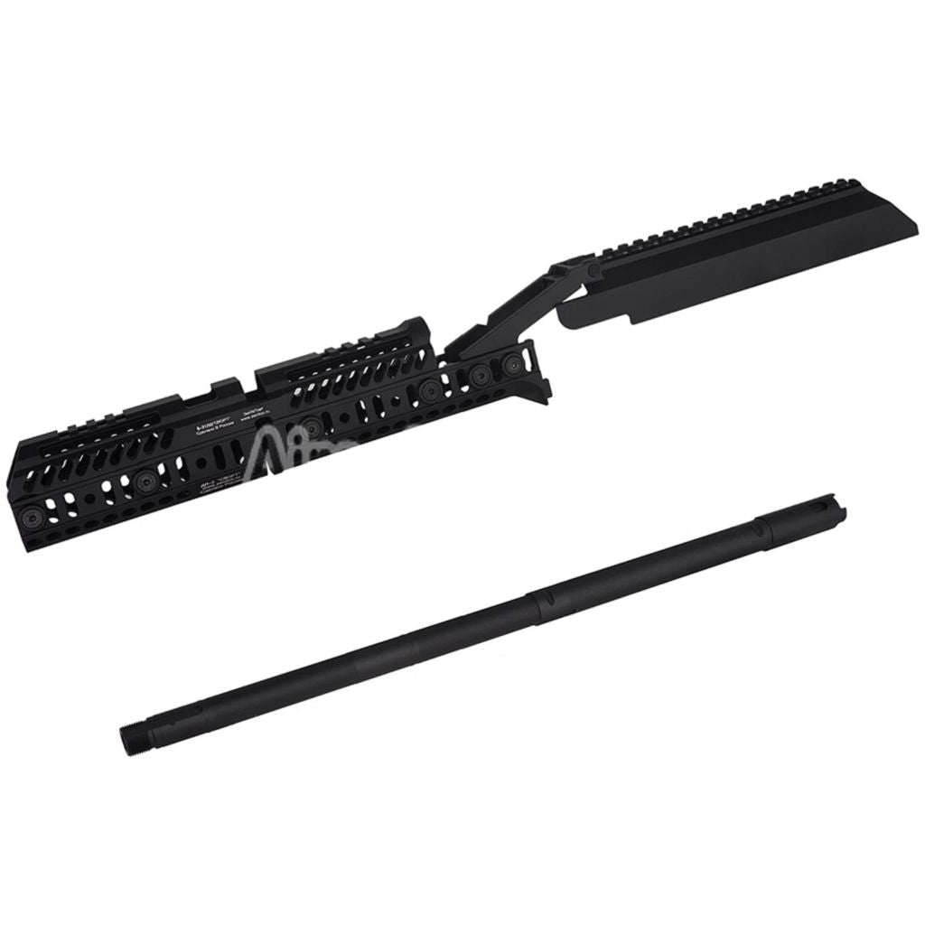 5KU SPORT-4 Style Handguard Rail System B33 Railed Dust Cover Set For Tokyo Marui AKM Series GBB Rifles Airsoft Black