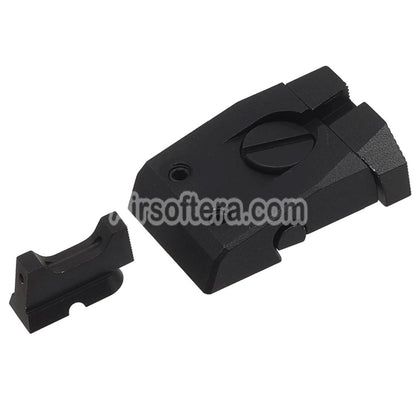 5KU CNC Aluminum Optic Fiber Front Sight Adjustable Rear Sight For KJ Works ASG CZ Shadow2 Series GBB Pistols Airsoft Black