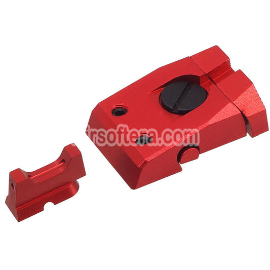 5KU CNC Aluminum Optic Fiber Front Sight Adjustable Rear Sight For KJ Works ASG CZ Shadow2 Series GBB Pistols Airsoft Red