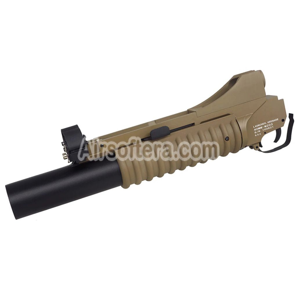 E&C 3in1 M203 Gas Powered 40mm Grenade Launcher (Long-Type) AEG Tan