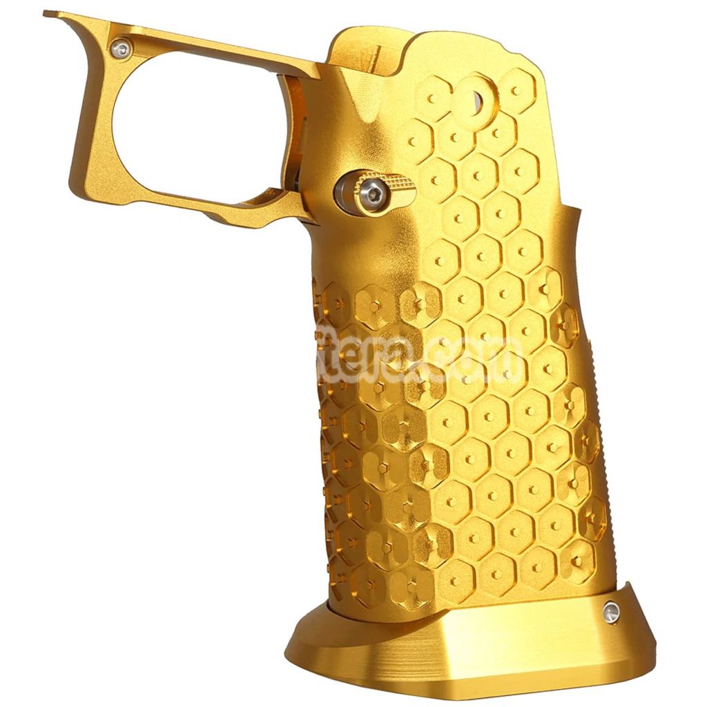 5KU CNC Aluminum Grip Type-12 For Tokyo Marui Hi-Capa 5.1 4.3 Series GBB Pistols Airsoft Gold