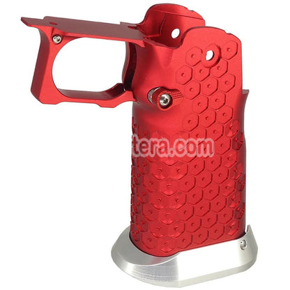 5KU CNC Aluminum Grip Type-12 For Tokyo Marui Hi-Capa 5.1 4.3 Series GBB Pistols Airsoft Red/Silver