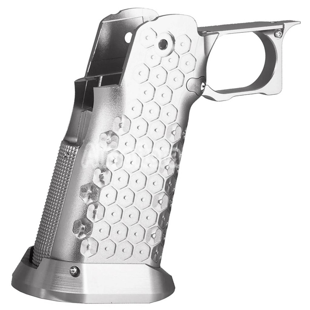 5KU CNC Aluminum Grip Type-12 For Tokyo Marui Hi-Capa 5.1 4.3 Series GBB Pistols Airsoft Silver