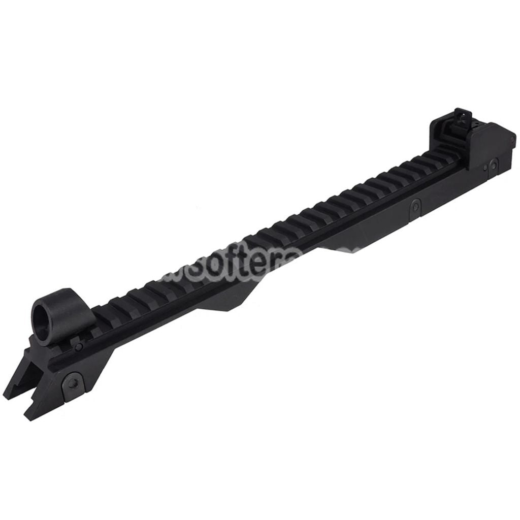 AirsoftEra 340mm Top Rail with Front Rear Sight Suitable For G36 Series AEG Rifles Black