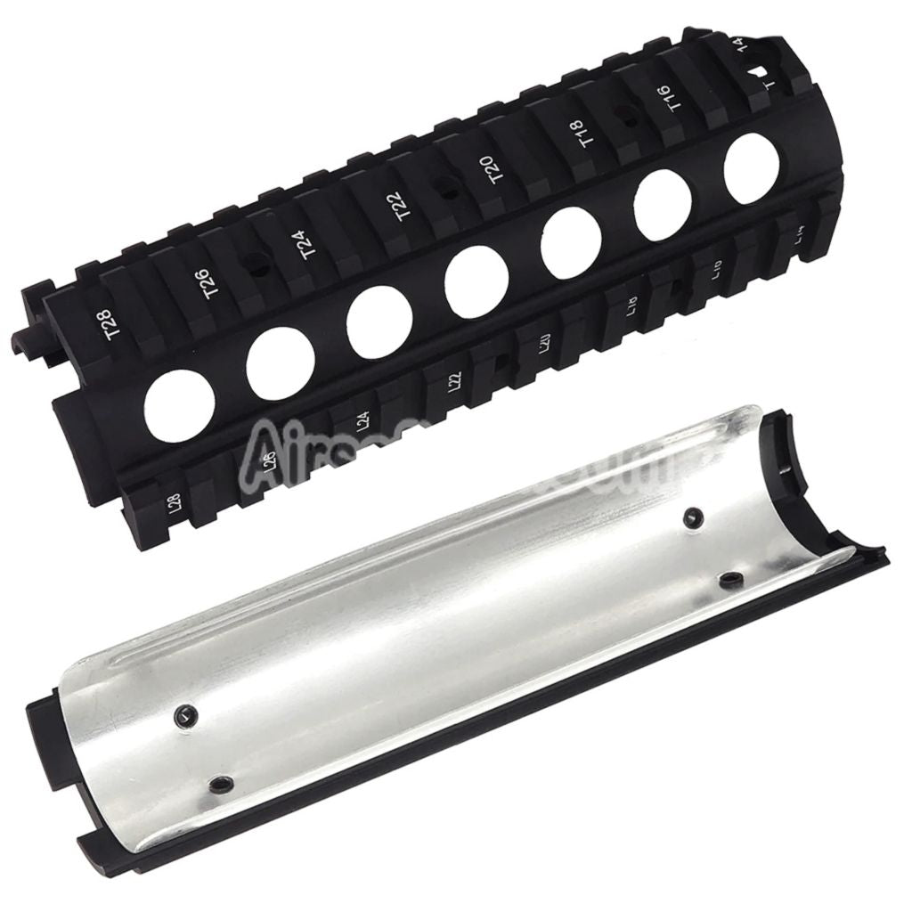 AirsoftEra 170mm CNC Aluminum KAC Style M4A1 M4CQB RAS Handguard Rail System with Rail Cover Suitable For CYMA E&C D-Boys G&P Classic Army KWA G&G Tokyo Marui M4 M16 Series AEG Rifles Black