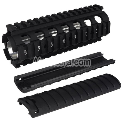AirsoftEra 170mm CNC Aluminum KAC Style M4A1 M4CQB RAS Handguard Rail System with Rail Cover Suitable For CYMA E&C D-Boys G&P Classic Army KWA G&G Tokyo Marui M4 M16 Series AEG Rifles Black